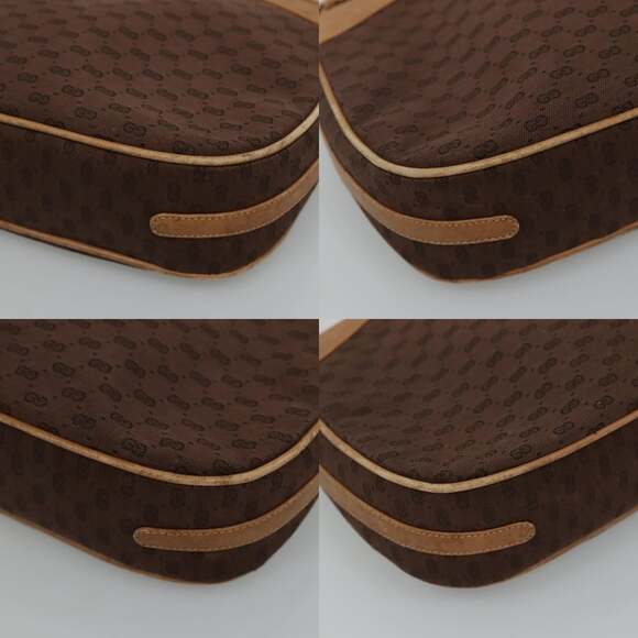 GUCCI Micro GG Canvas Shoulder Bag Brown Gold - Picture 10 of 12